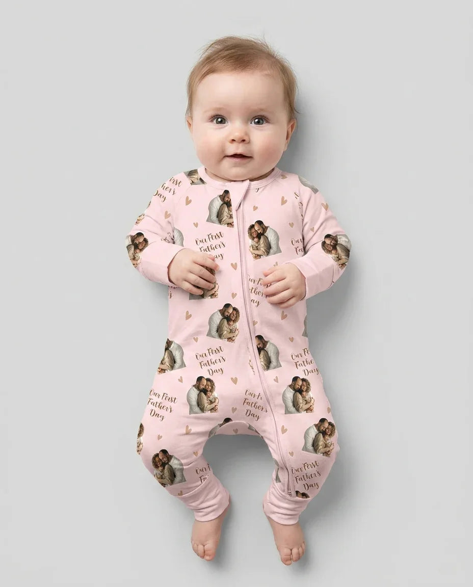 Foto personalizada Nuestro primer (invierno/Navidad/etc.) como padres Bambú Convertible con cremallera