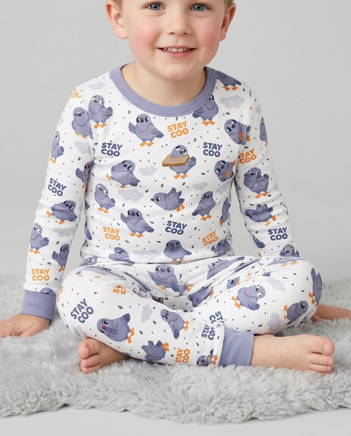 Pigeon Stay Coo Bamboo Two Piece Long Sleeve Pajama Set