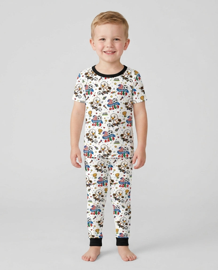 Conjunto de pijama de dos piezas de bambú de manga corta, plantilla personalizada
