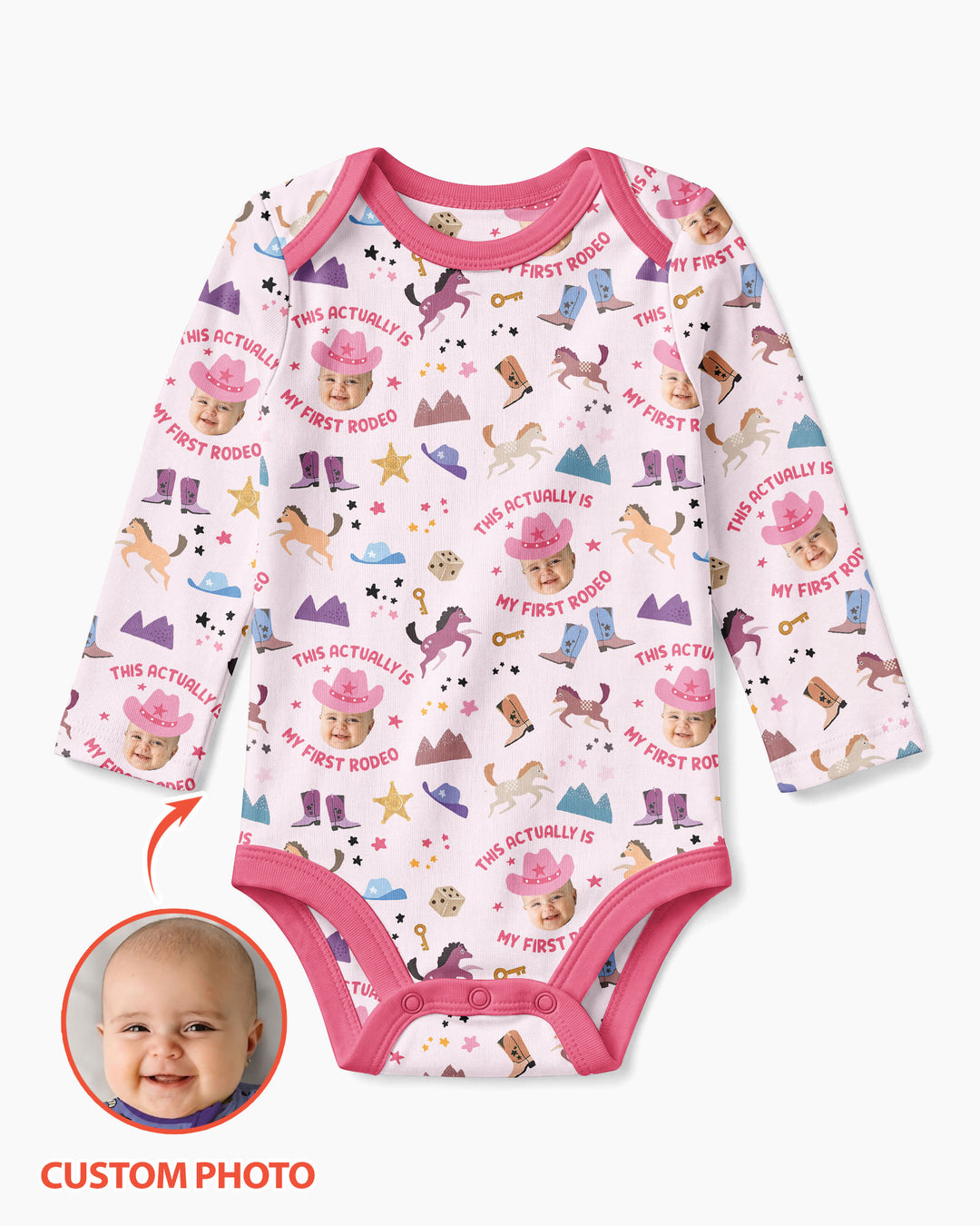 Custom Photo This Actually Is My First Rodeo Bamboo Bodysuit