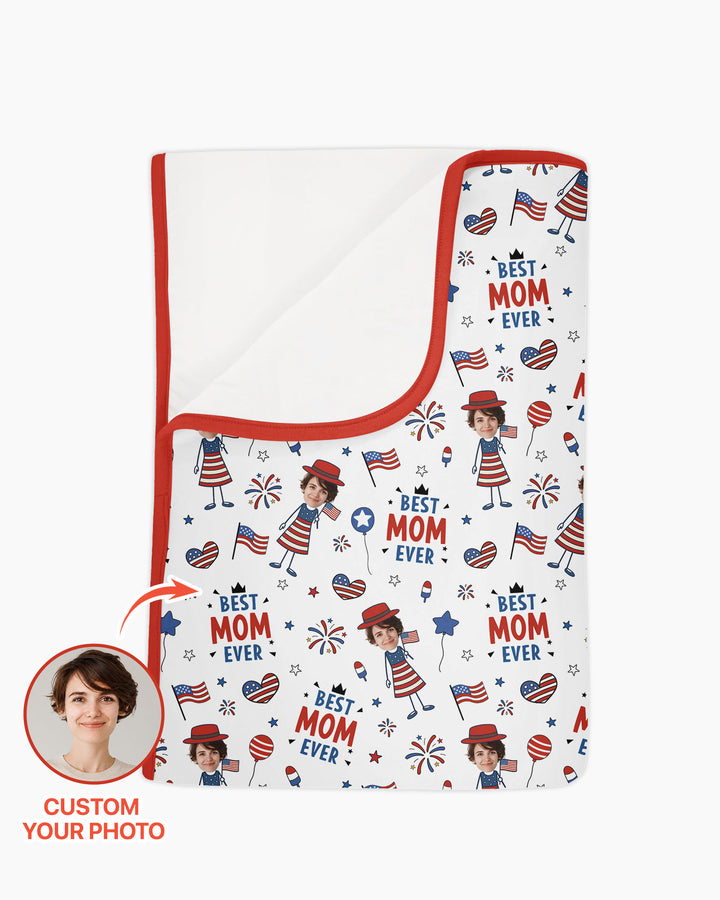 Custom Photo Best Patriotic Family Ever Bamboo Blanket