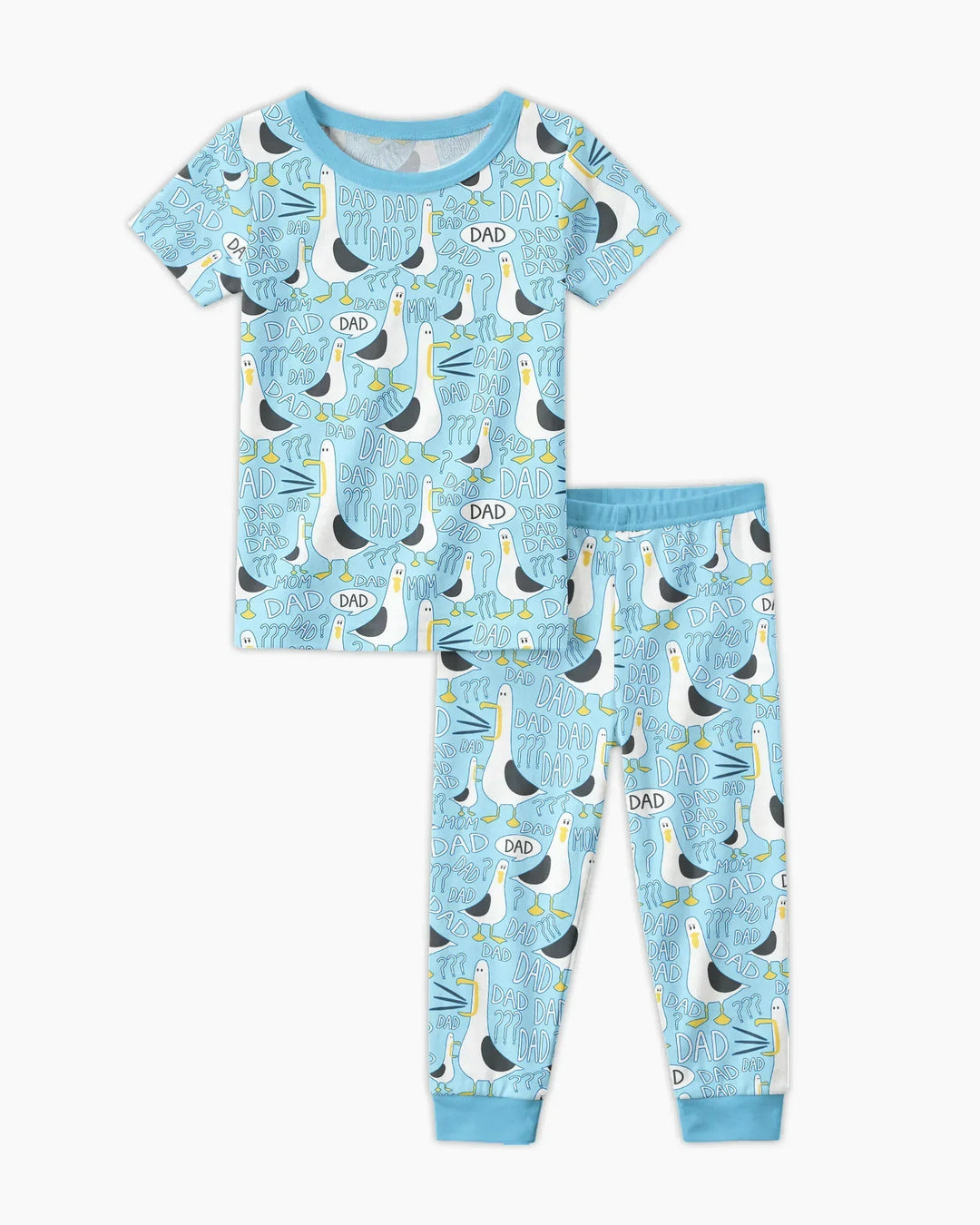 Conjunto de Pijama de Manga Corta de Bambú de Dos Piezas con Gaviota Divertida para PAPÁ