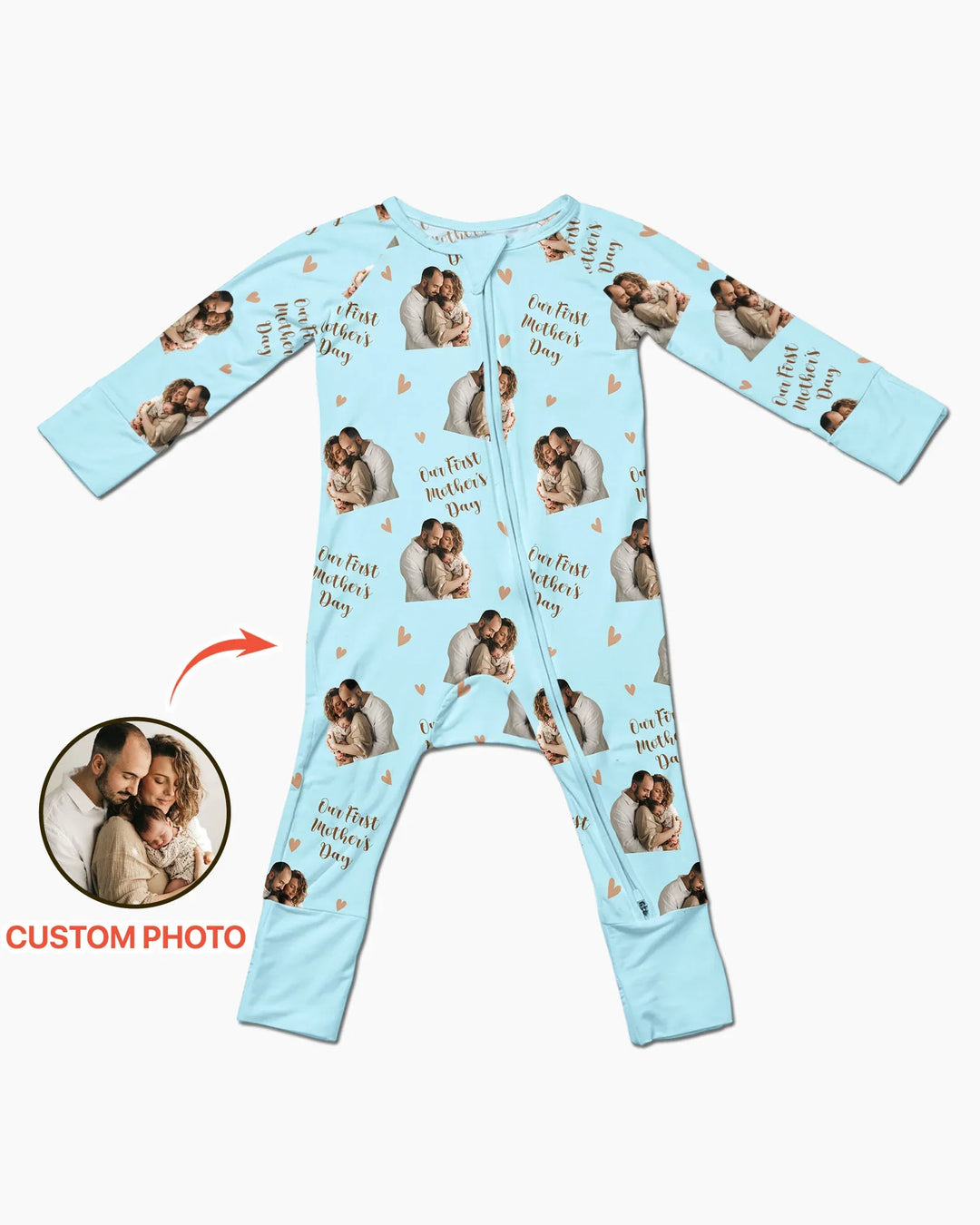 Foto personalizada Nuestro primer (invierno/Navidad/etc.) como padres Bambú Convertible con cremallera