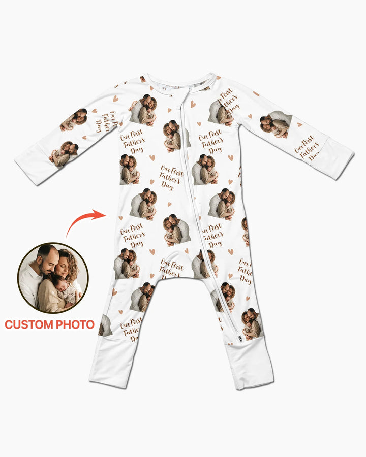 Foto personalizada Nuestro primer (invierno/Navidad/etc.) como padres Bambú Convertible con cremallera