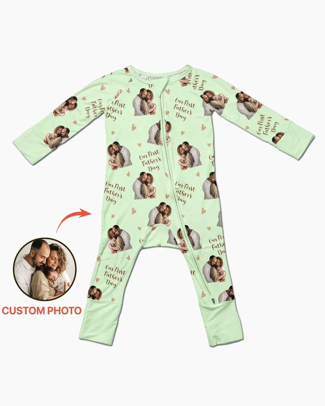 Foto personalizada Nuestro primer (invierno/Navidad/etc.) como padres Bambú Convertible con cremallera