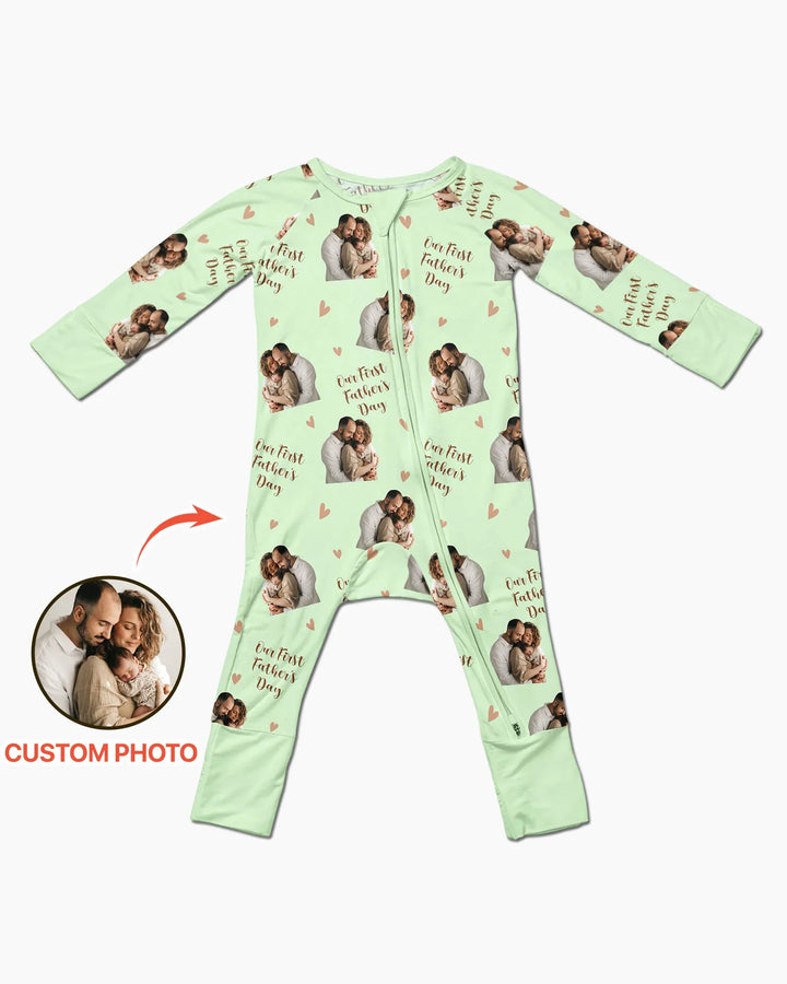 Foto personalizada Nuestro primer (invierno/Navidad/etc.) como padres Bambú Convertible con cremallera