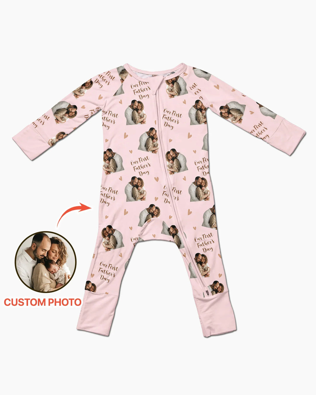 Foto personalizada Nuestro primer (invierno/Navidad/etc.) como padres Bambú Convertible con cremallera