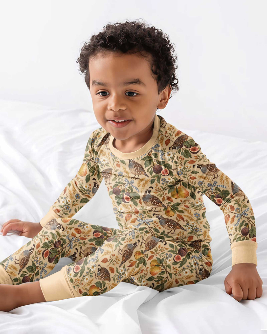 Quail & Pears Bamboo Two Piece Long Sleeve Pajama Set