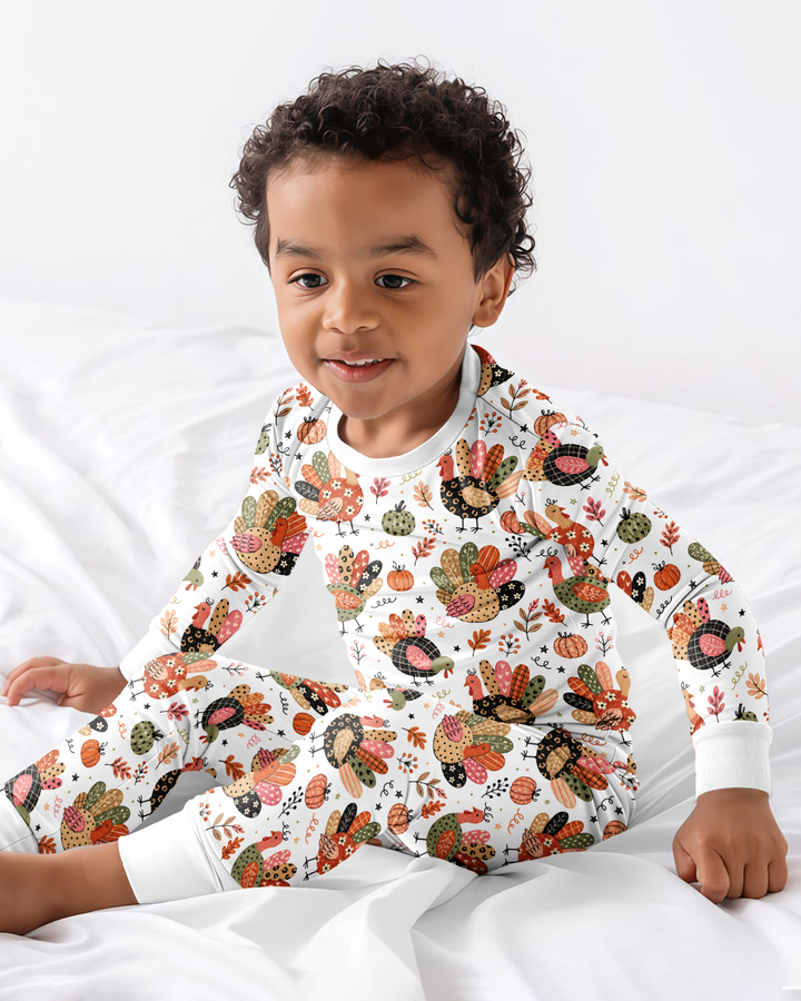 Boho Turkey Bamboo Two Piece Long Sleeve Pajama Set