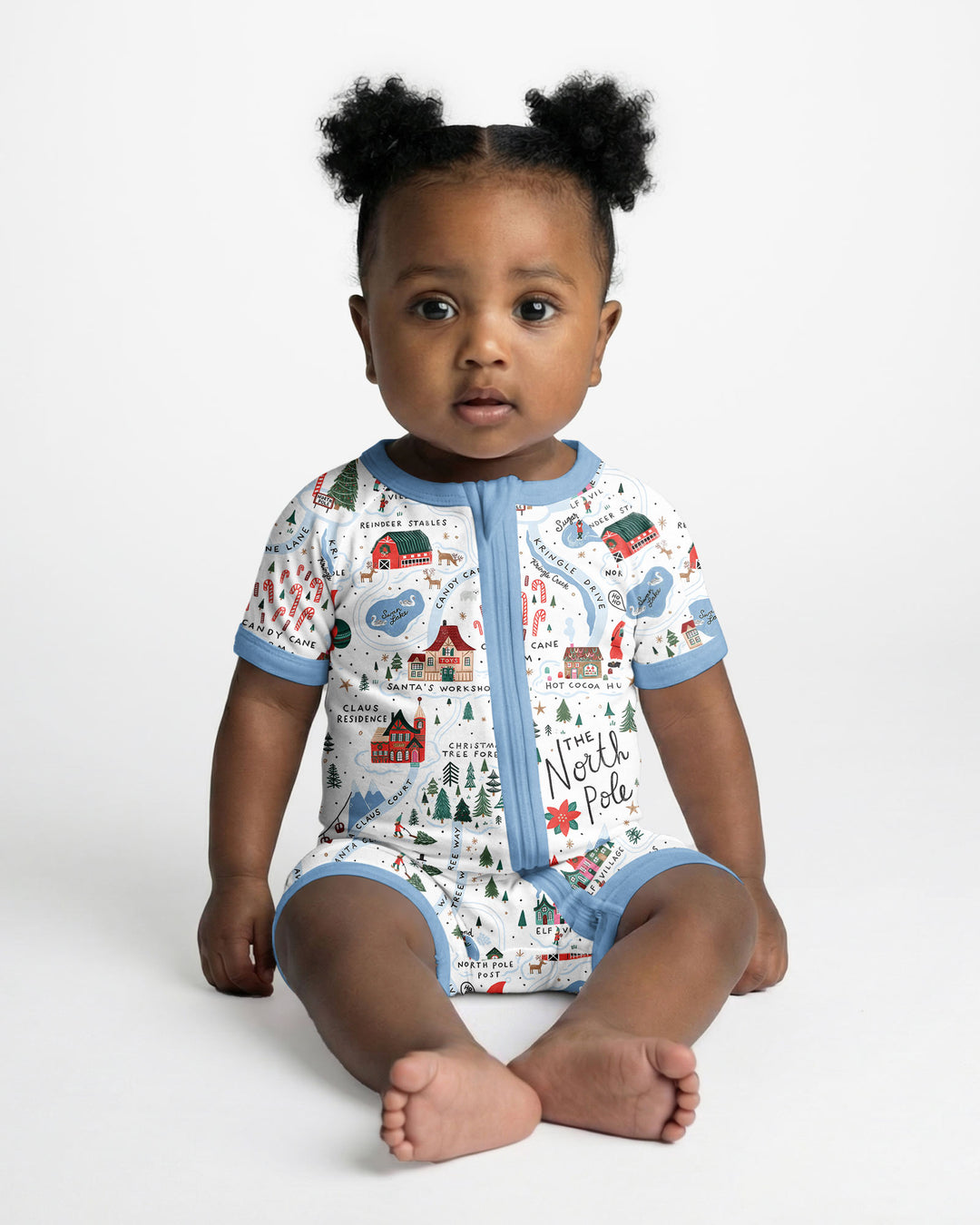 The North Pole Map Bamboo Shorty Zippy
