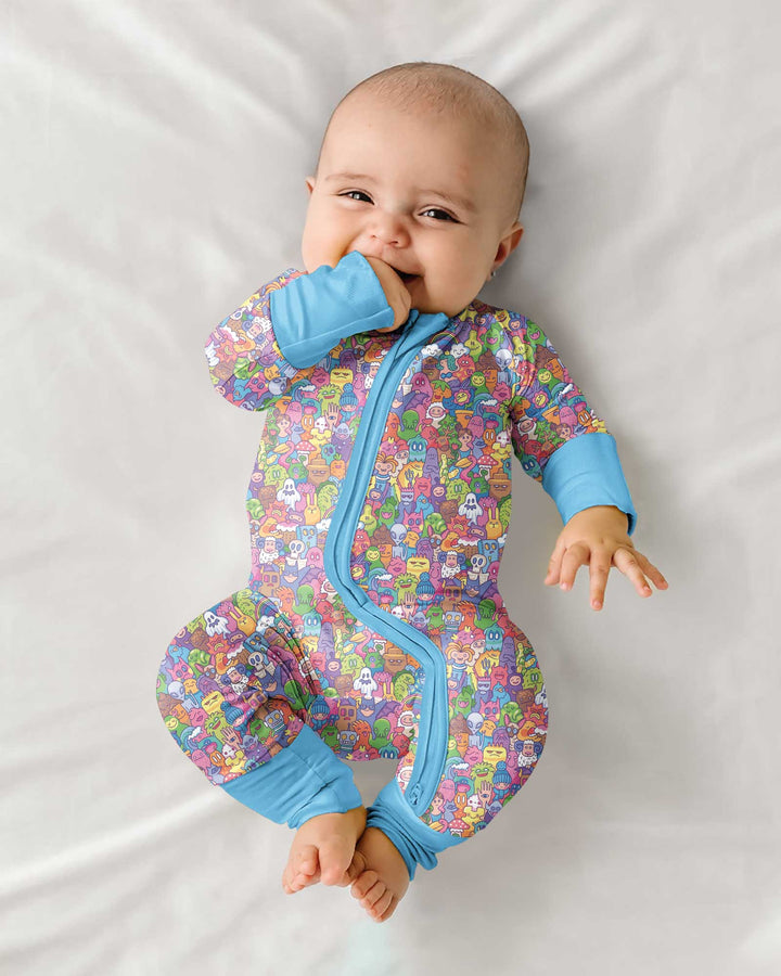 Doodle Characters Pastel Bamboo Convertible Zippy