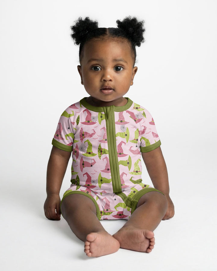 Pink Witch Hat Halloween Bamboo Shorty Zippy