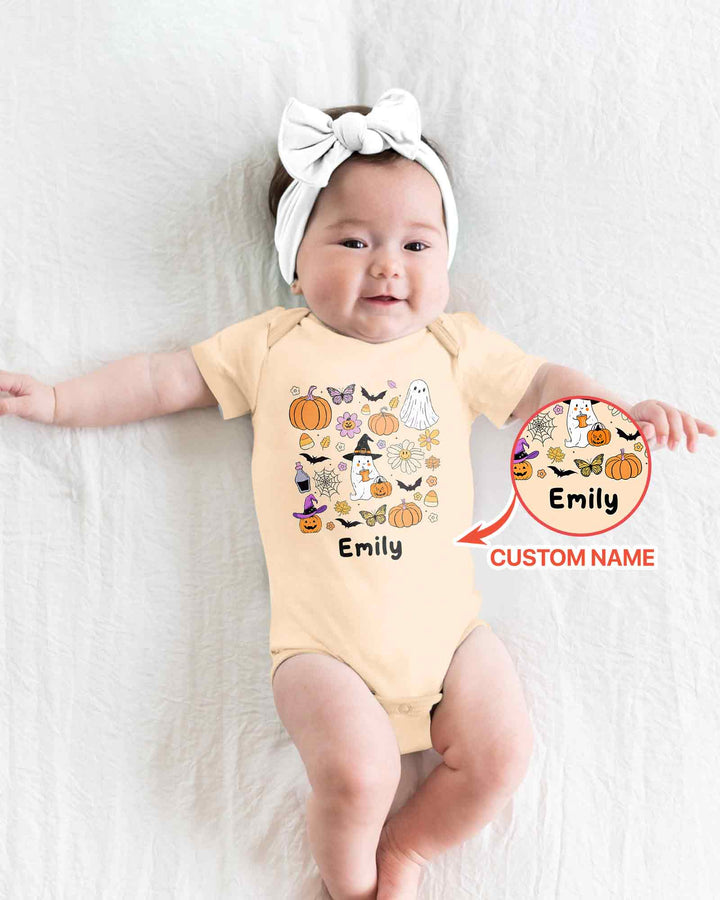 Personalized Retro Halloween Bamboo Bodysuit