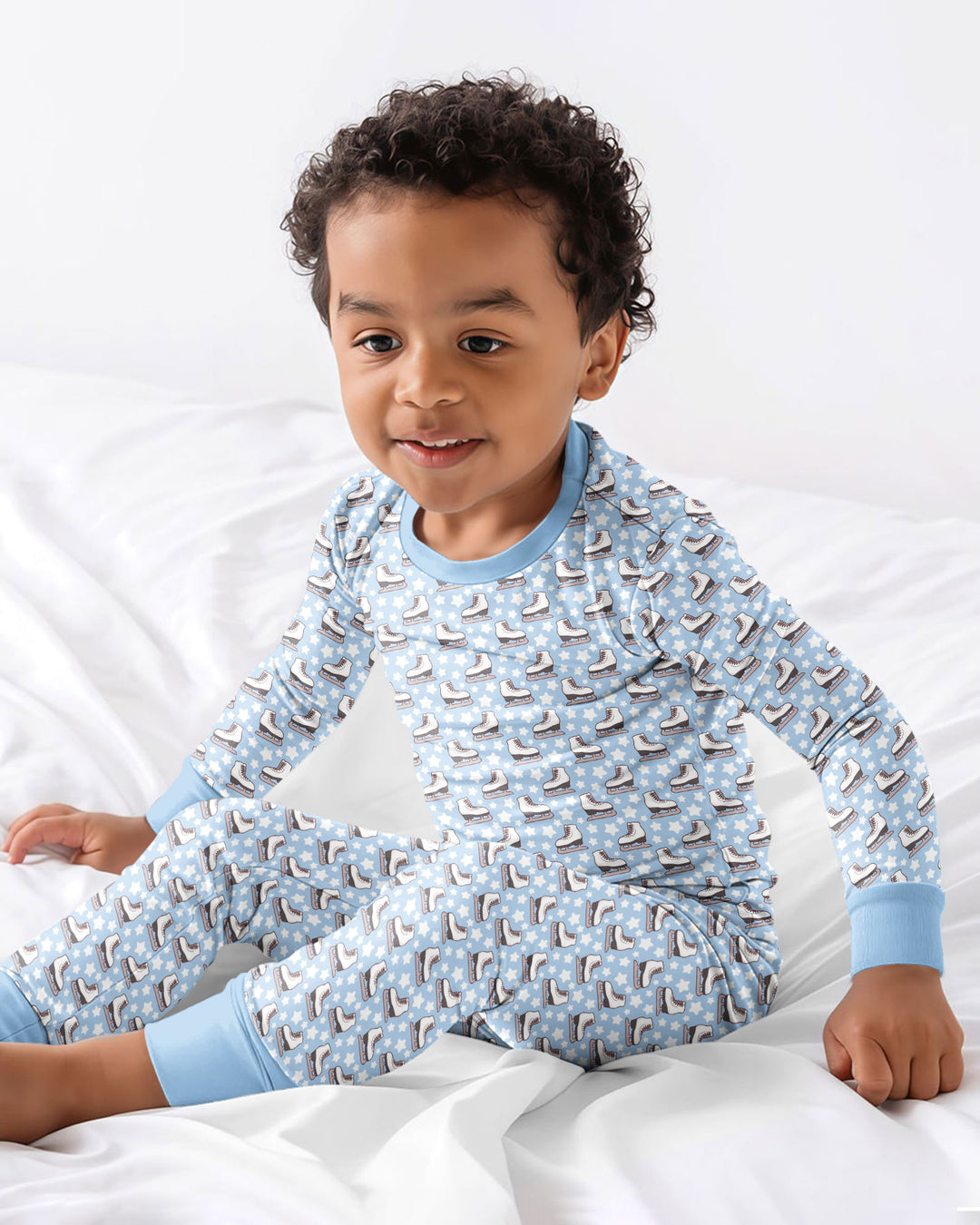 Ice Skating Bamboo Two Piece Long Sleeve Pajama Set
