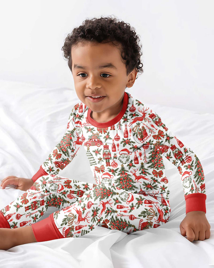 A Very Vintage Christmas Bamboo Two Piece Long Sleeve Pajama Set