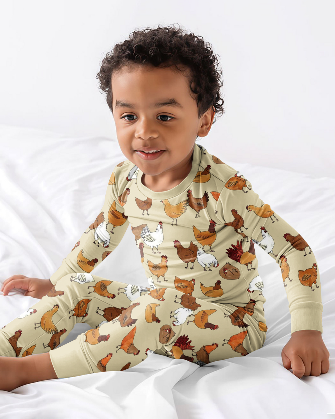 Farm Chicken  Bamboo Two Piece Long Sleeve Pajama Set