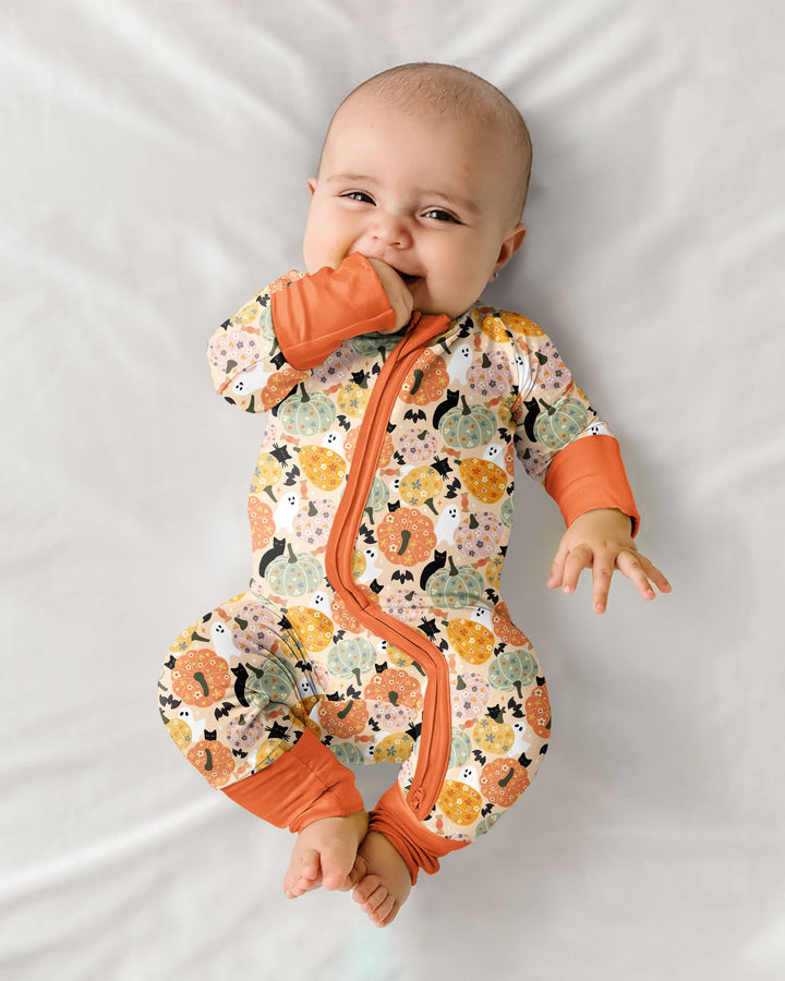 Floral Pumpkin Ghost Halloween Bamboo Convertible Zippy