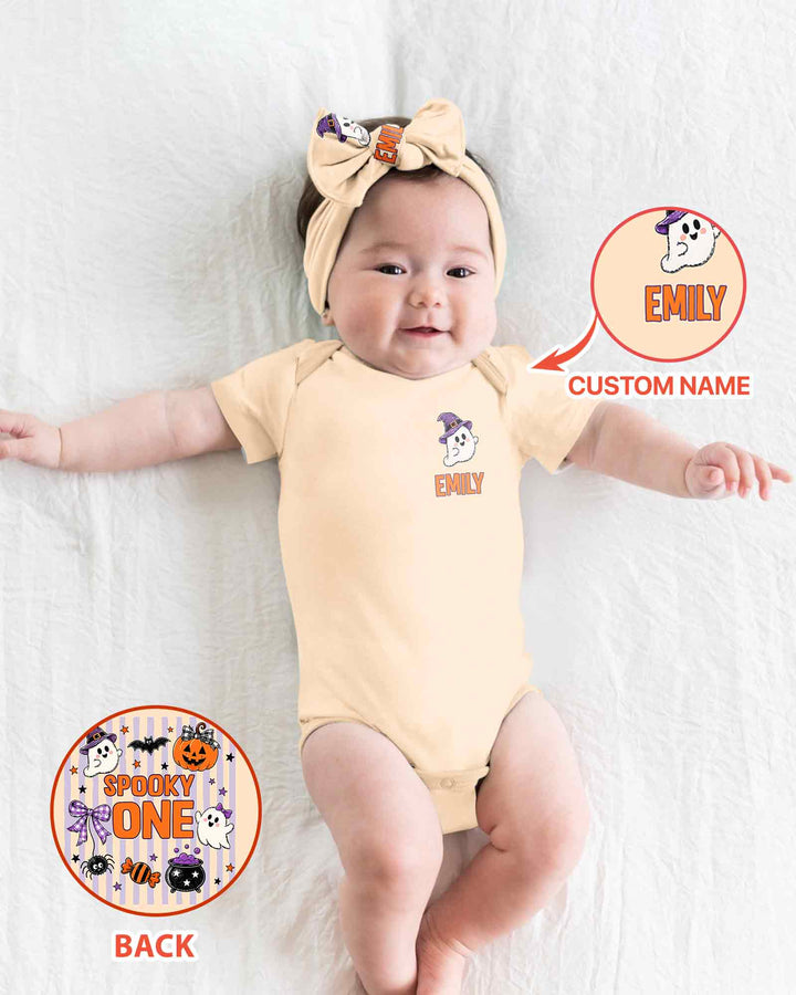 Personalized My First Halloween Baby Ghost Bamboo Bodysuit