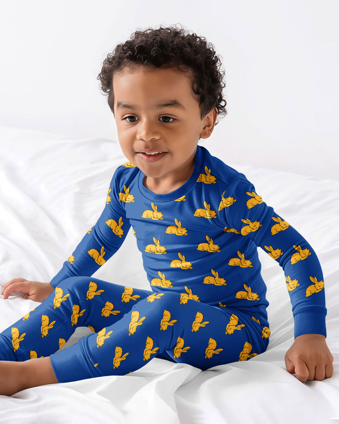 Sleepy Golden Bunnies Bamboo Two Piece Long Sleeve Pajama Set