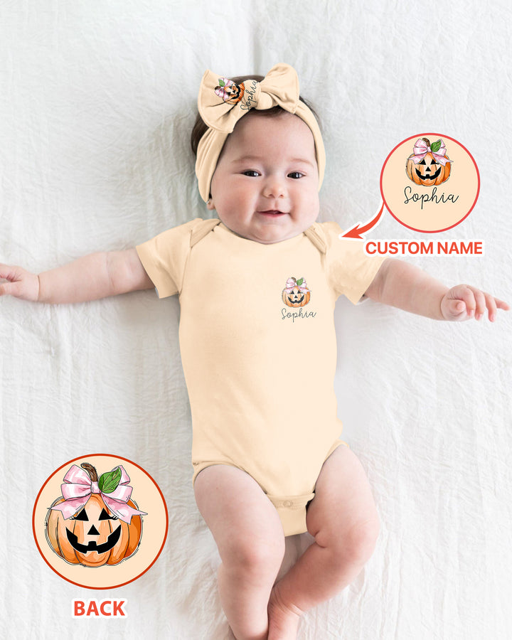 Personalized Name Baby Boo Outfits First Halloween Bamboo Bodysuit