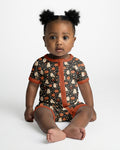 Ghost Pumpkin Harvest Floral Halloween Bamboo Shorty Zippy