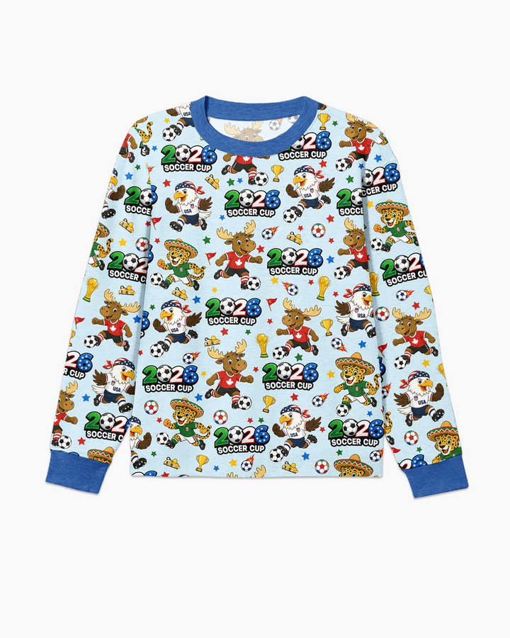 Soccer Cup Cute Mascots Bamboo Men's Pajama Set
