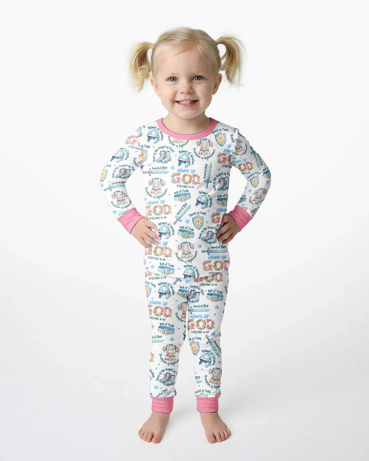Put On The Full Armor Of God Bamboo Two Piece Long Sleeve Pajama Set