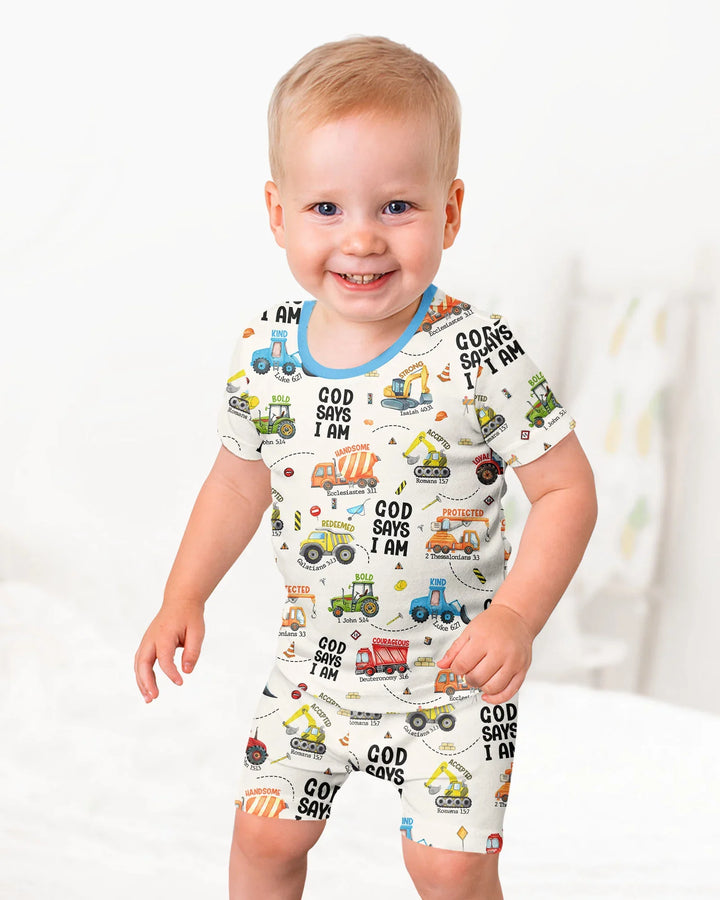 Zweiteiliges Pyjama-Set mit kurzen Ärmeln und Shorts im Sommer-Design