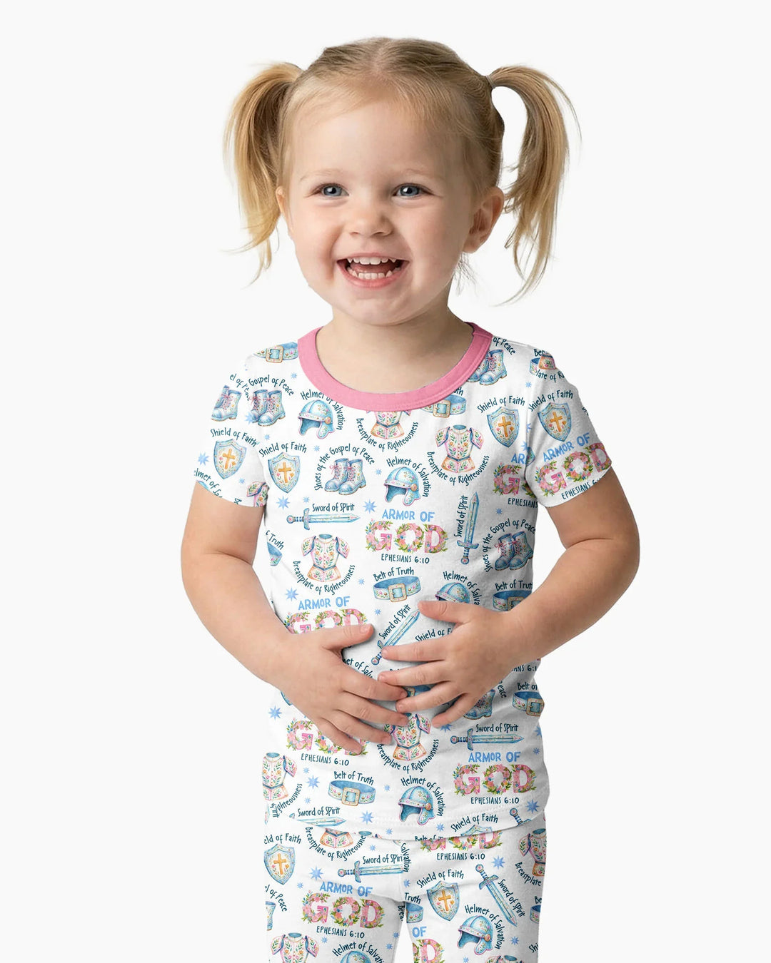 Put On The Full Armor Of God Bamboo Two Piece Short Sleeve Pajama Set