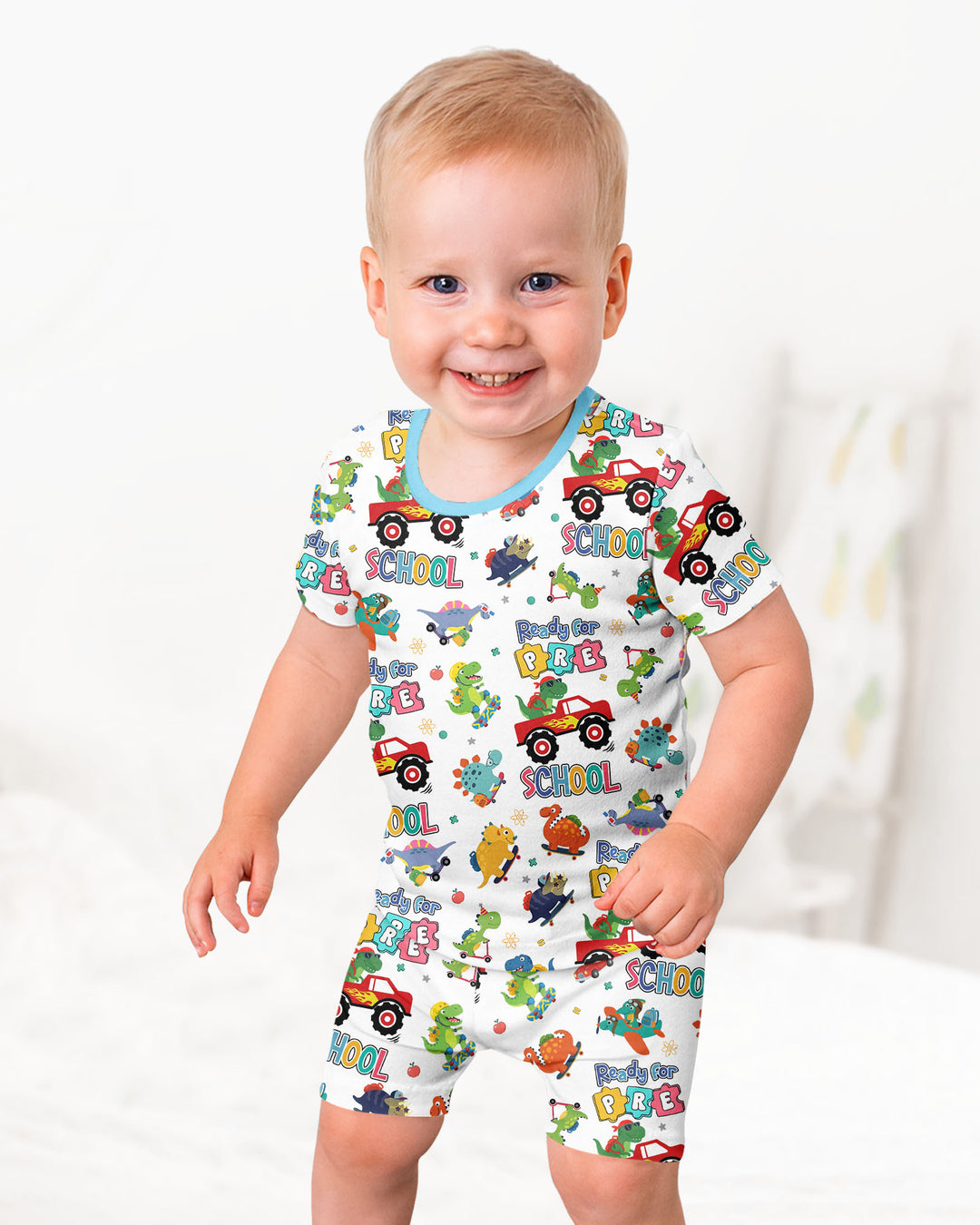 Conjunto de Pijama de Dos Piezas de Bambú con Mangas Cortas y Pantalones Cortos