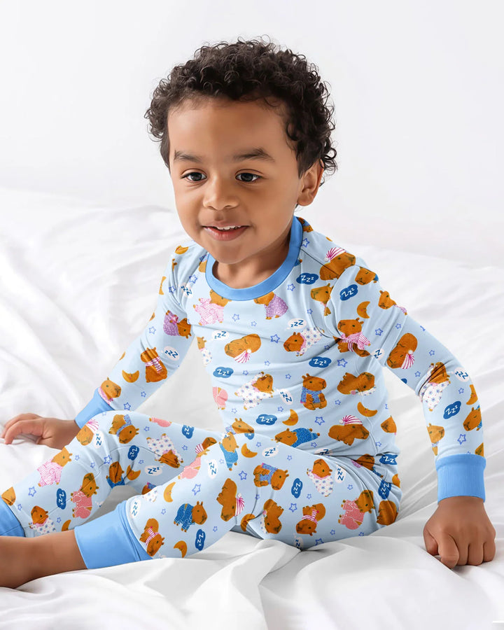 Capyjama Family Matching Bamboo Two Piece Long Sleeve Pajama Set