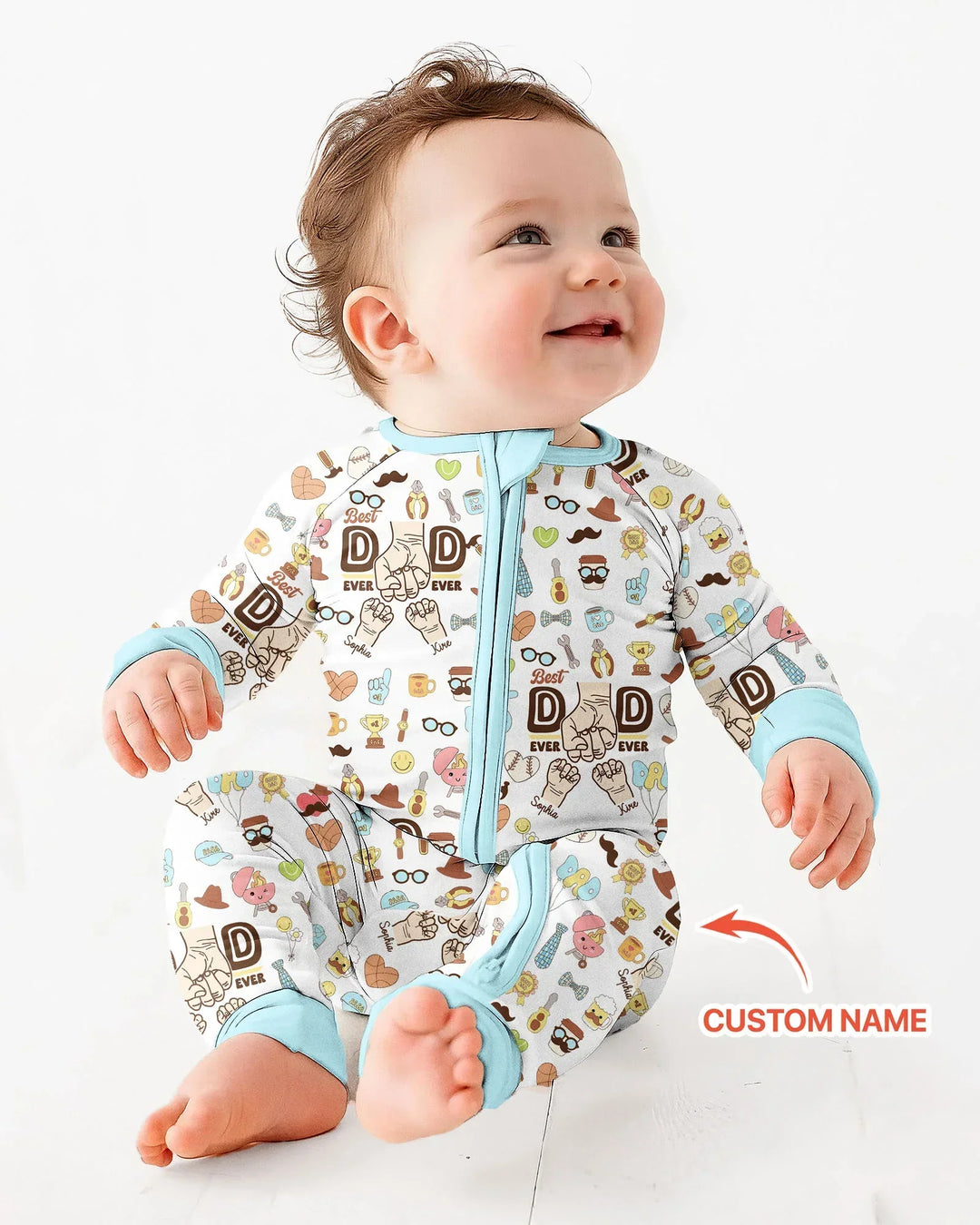 Custom Kids Name Best Dad Ever Bamboo Convertible Zippy
