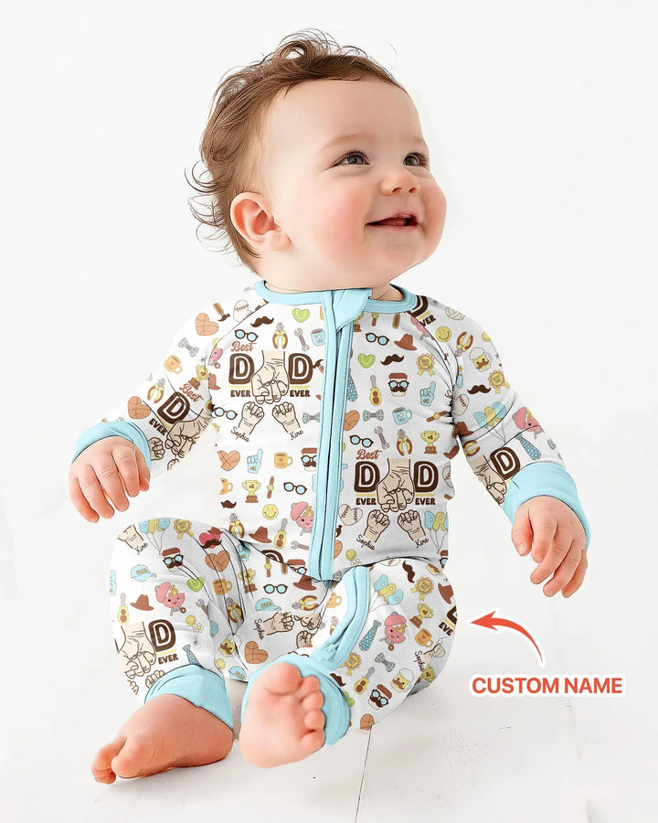 Custom Kids Name Best Dad Ever Bamboo Convertible Zippy