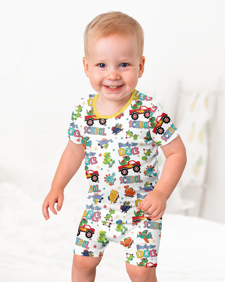 Conjunto de Pijama de Dos Piezas de Bambú con Mangas Cortas y Pantalones Cortos