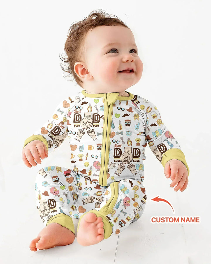 Custom Kids Name Best Dad Ever Bamboo Convertible Zippy