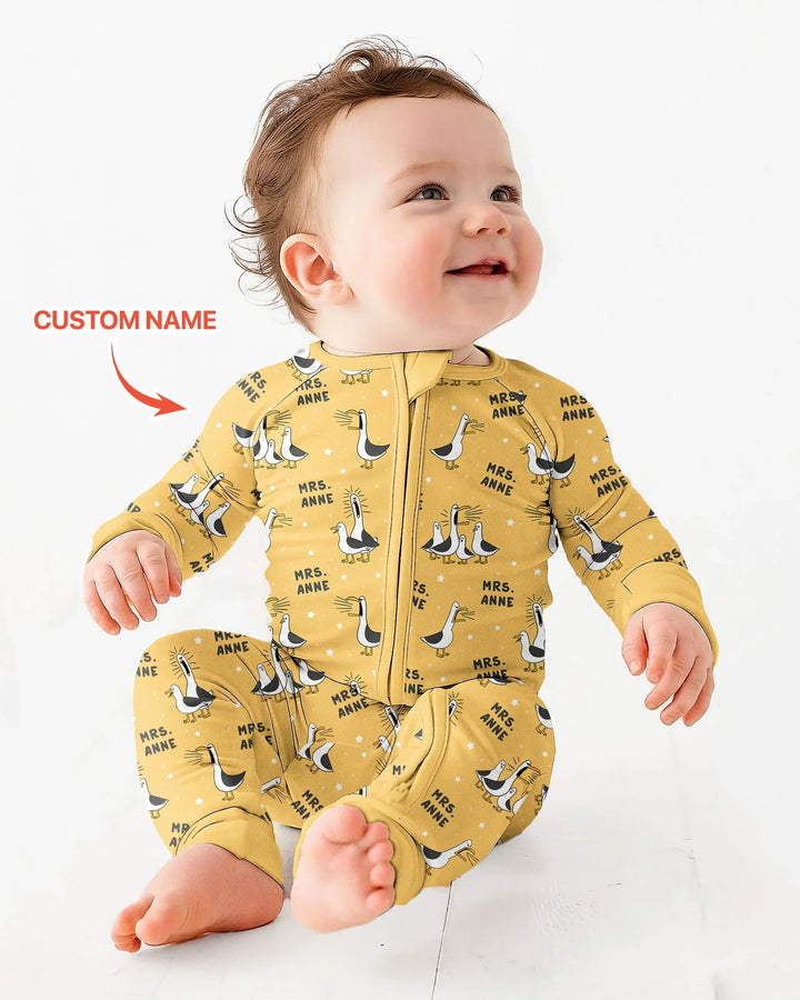 Custom Funny Seagulls Teacher Bamboo Convertible Zippy