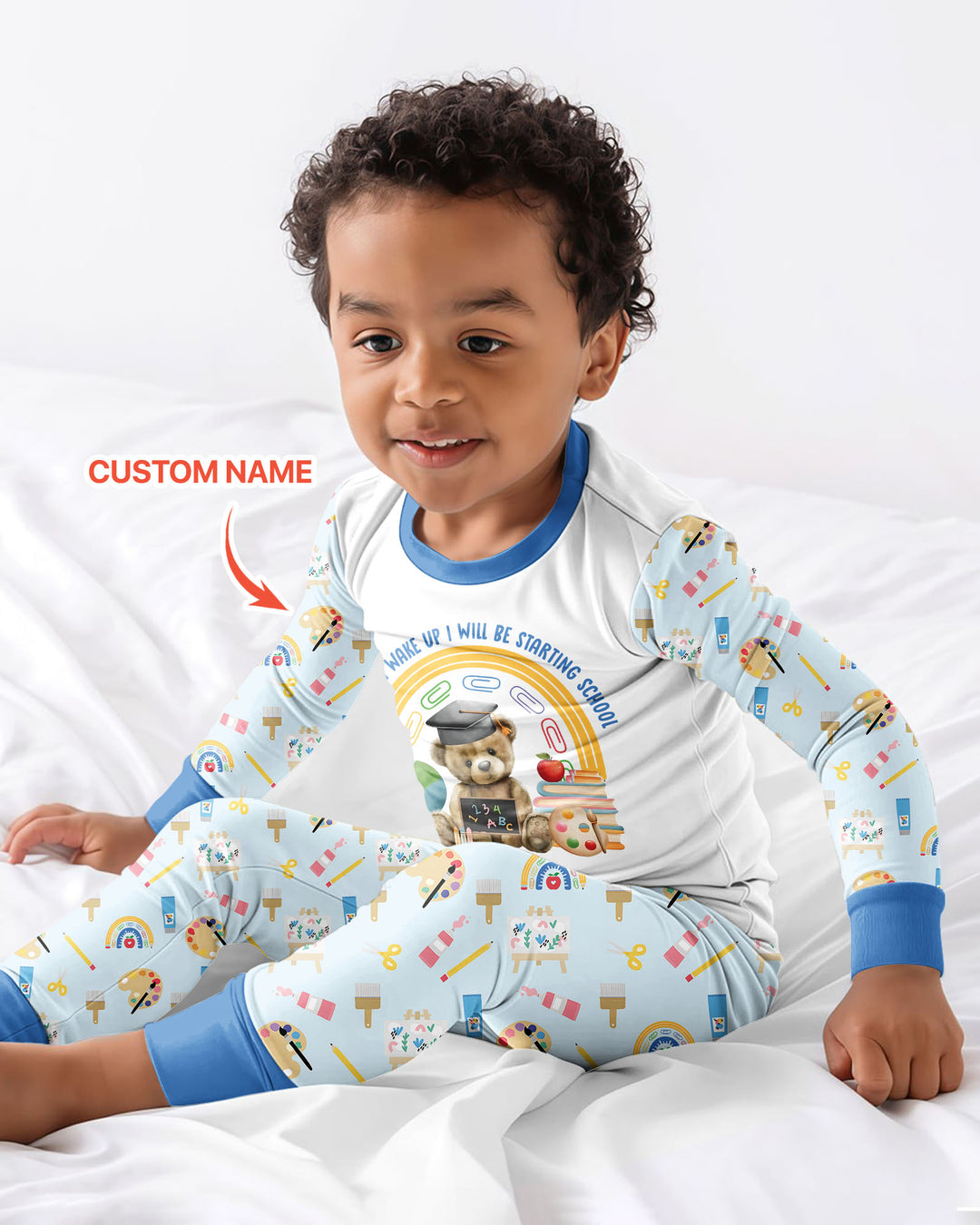 Zweiteiliges Langarm-Pyjama-Set mit Sommerfrüchten