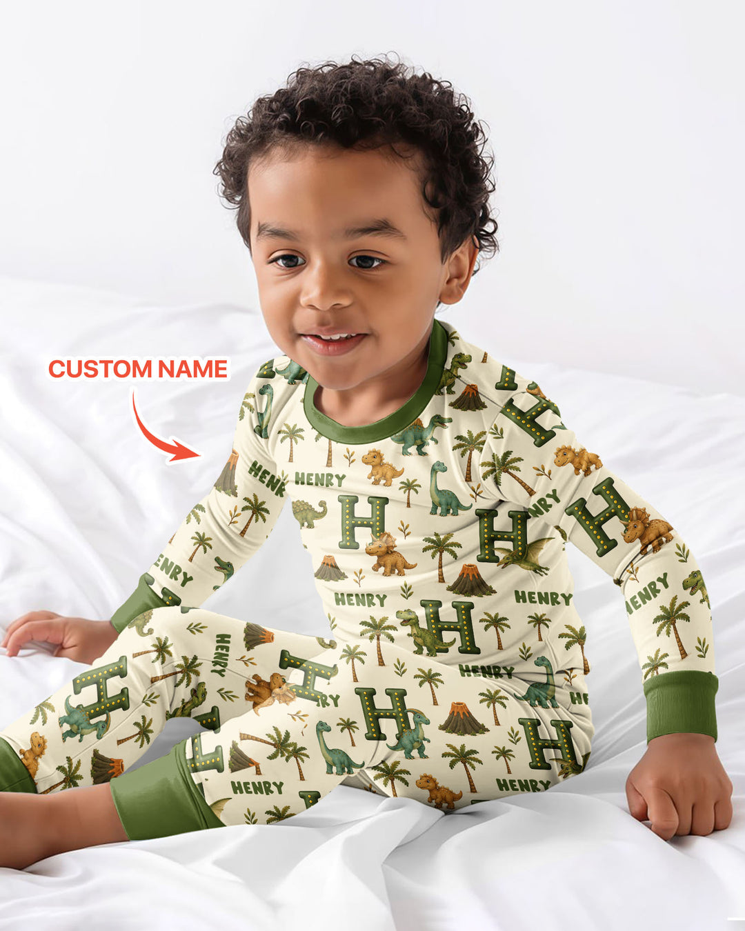 Dinosaur Dreams Bamboo Two Piece Long Sleeve Pajama Set