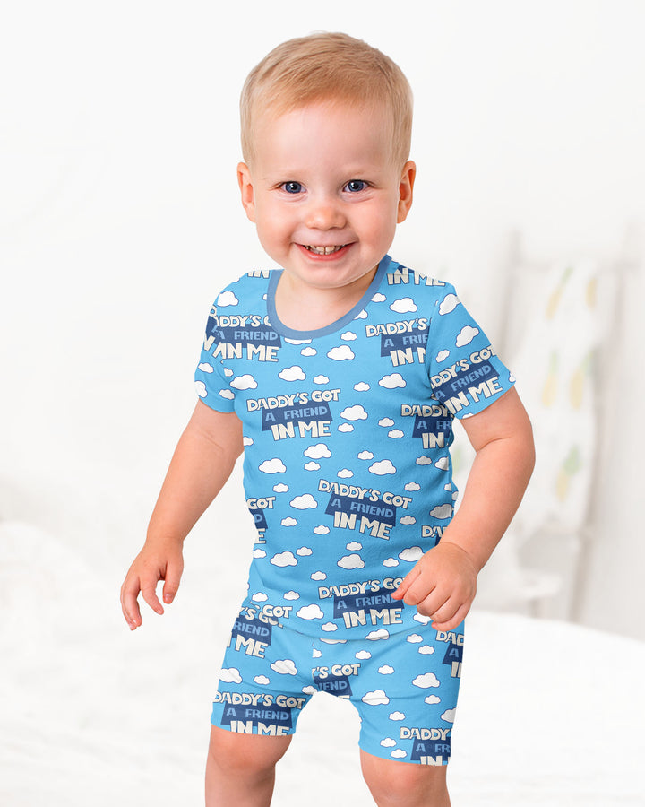 Conjunto de Pijama de Dos Piezas de Bambú con Mangas Cortas y Pantalones Cortos
