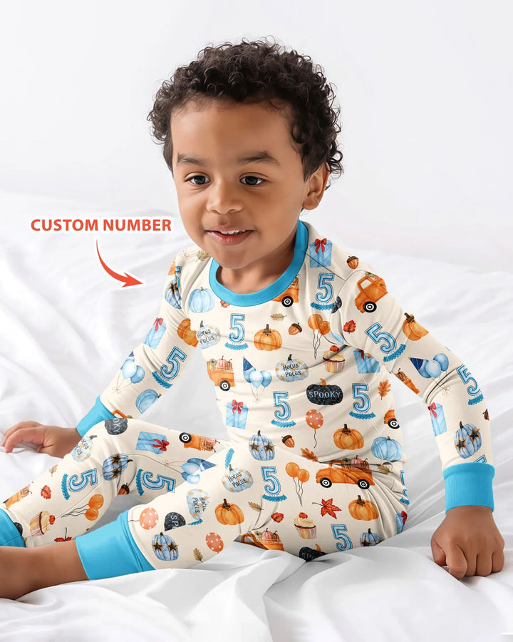 Little Pumpkin Birthday Bamboo Two Piece Long Sleeve Pajama Set