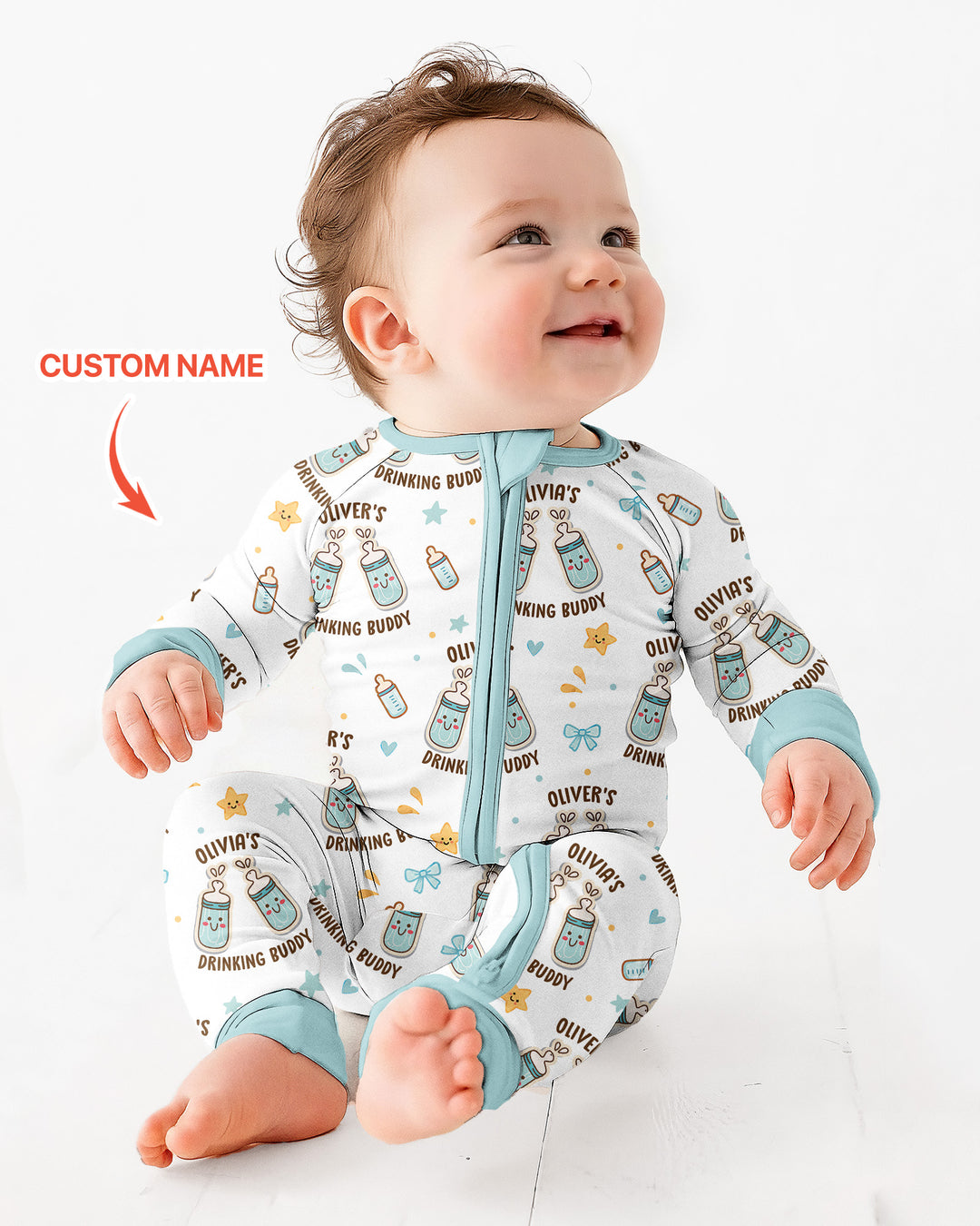 Custom Name Twin Drinking Buddies Bamboo Convertible Zippy
