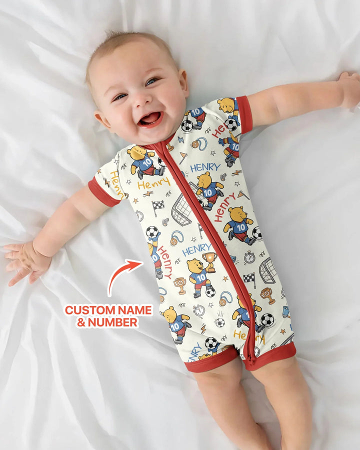 Plantilla PERSONALIZADA de Bambú Pijama Corto con Cremallera