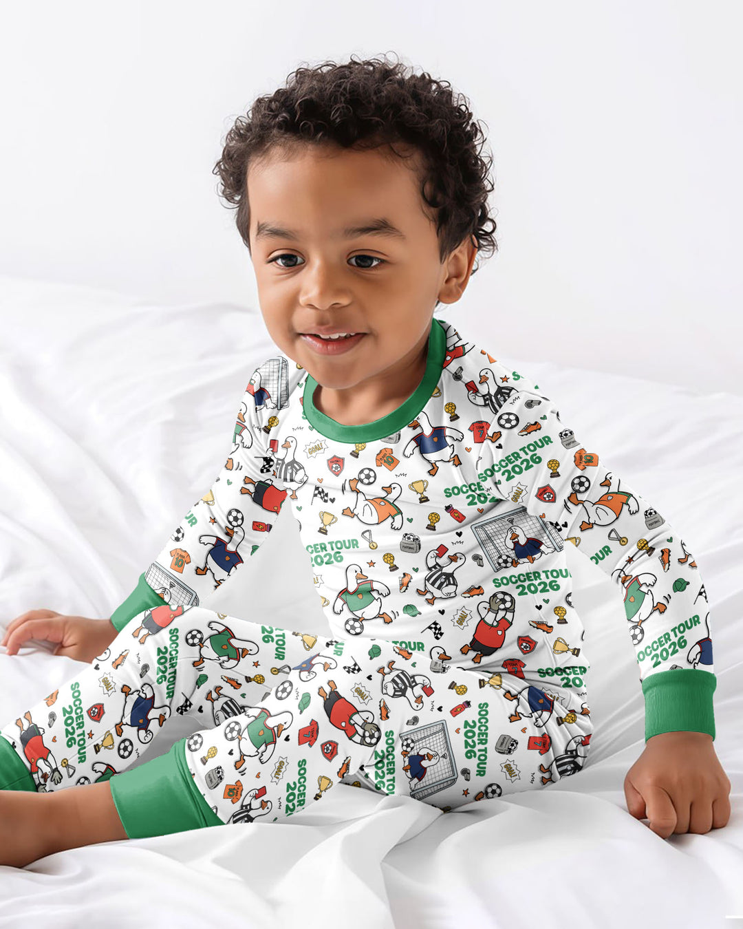 Funny Goose Soccer Tour 2026 Bamboo Two Piece Long Sleeve Pajama Set