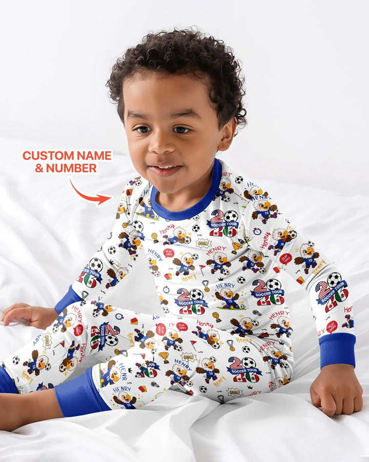 Zweiteiliges Langarm-Pyjama-Set mit Sommerfrüchten