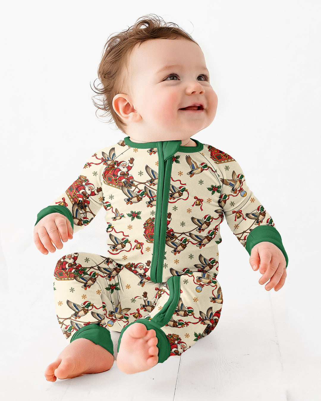 Santa Sleigh with Mallard Ducks Bamboo Convertible Zippy
