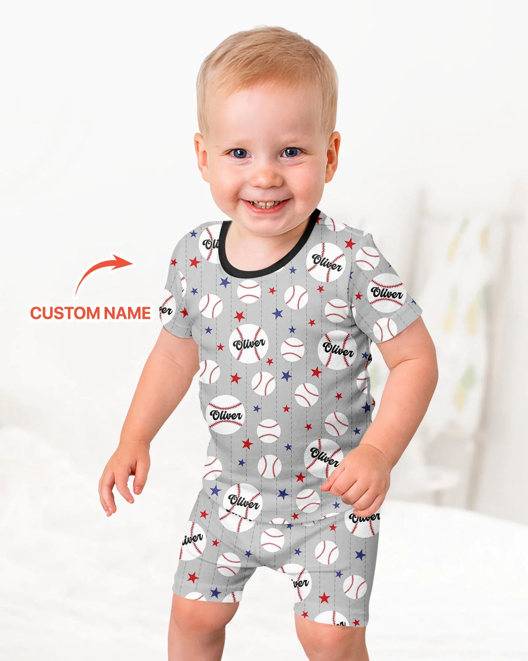Custom Name Rookie of The Year Matching Bamboo Two Piece Short Sleeve Shorts Pajama Set