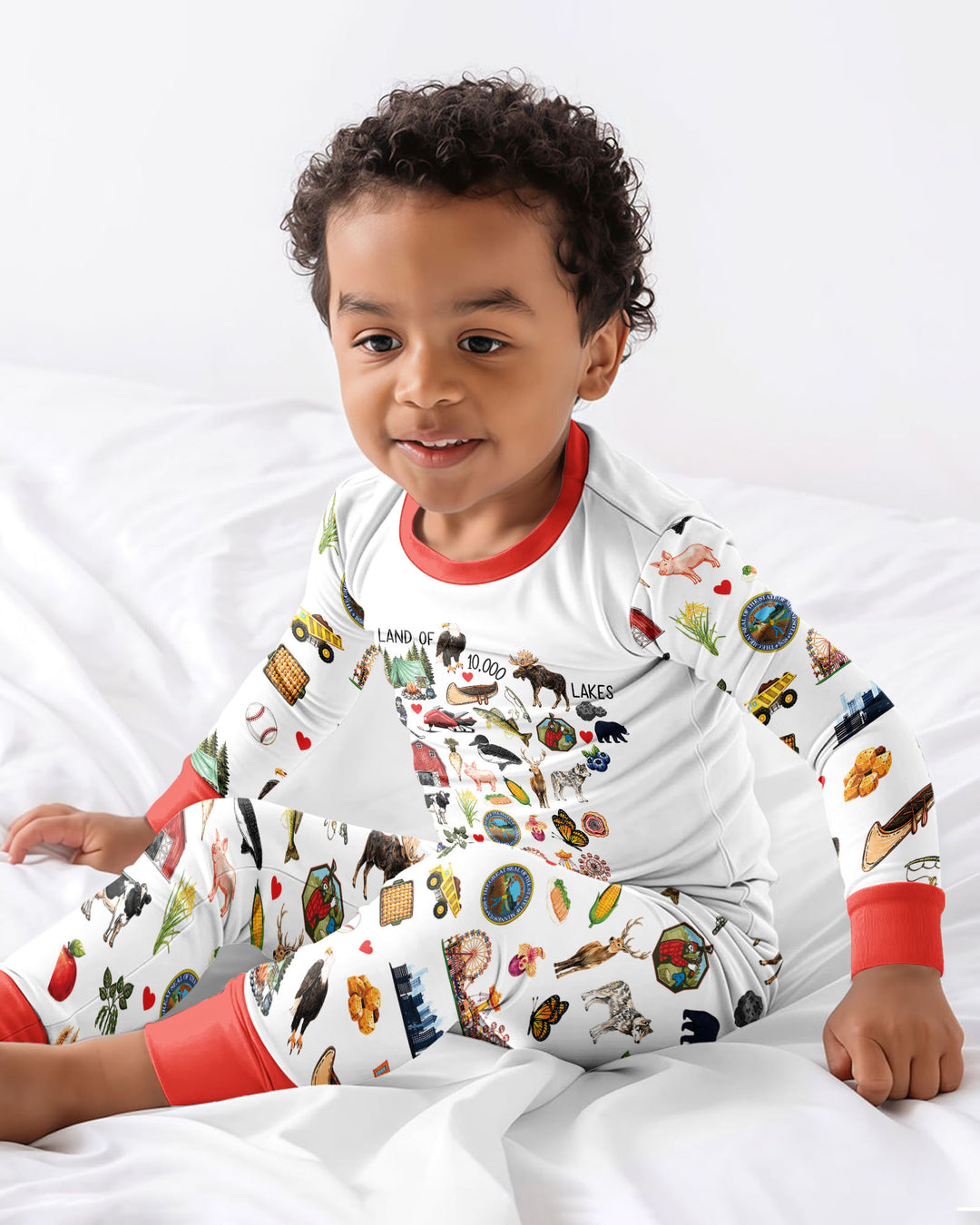 Minnesota Lover Family Matching Bamboo Two Piece Long Sleeve Pajama Set