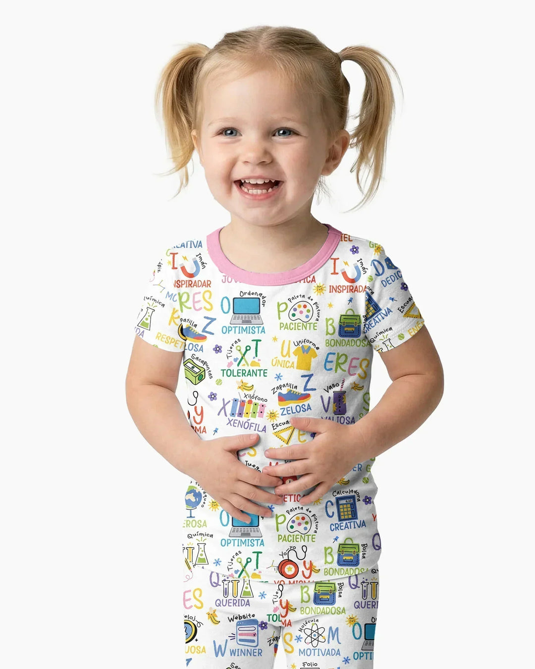 You Are Spanish Alphabet Version Bamboo Two Piece Short Sleeve Pajama Set