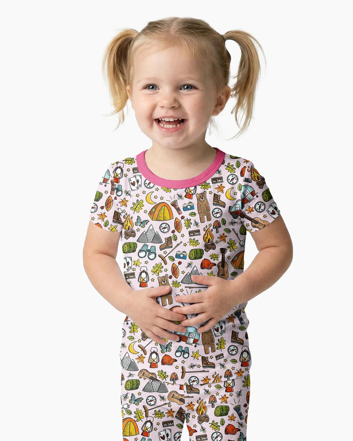 Funny Camper Family Matching Bamboo Two Piece Short Sleeve Pajama Set