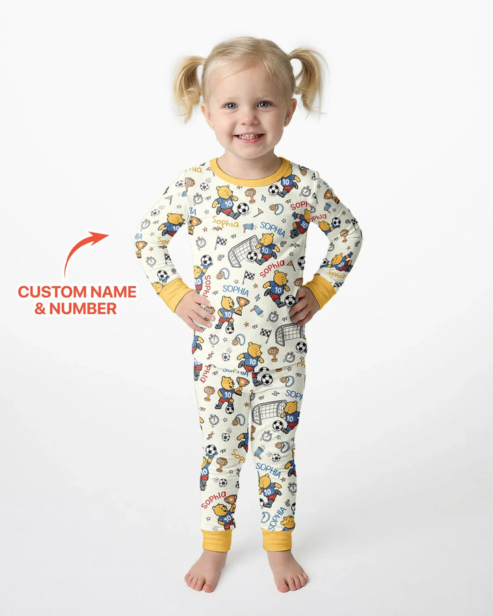 Conjunto de pijama de dos piezas de bambú con mangas largas, plantilla PERSONALIZADA